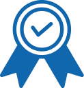 Blue checkmark badge icon