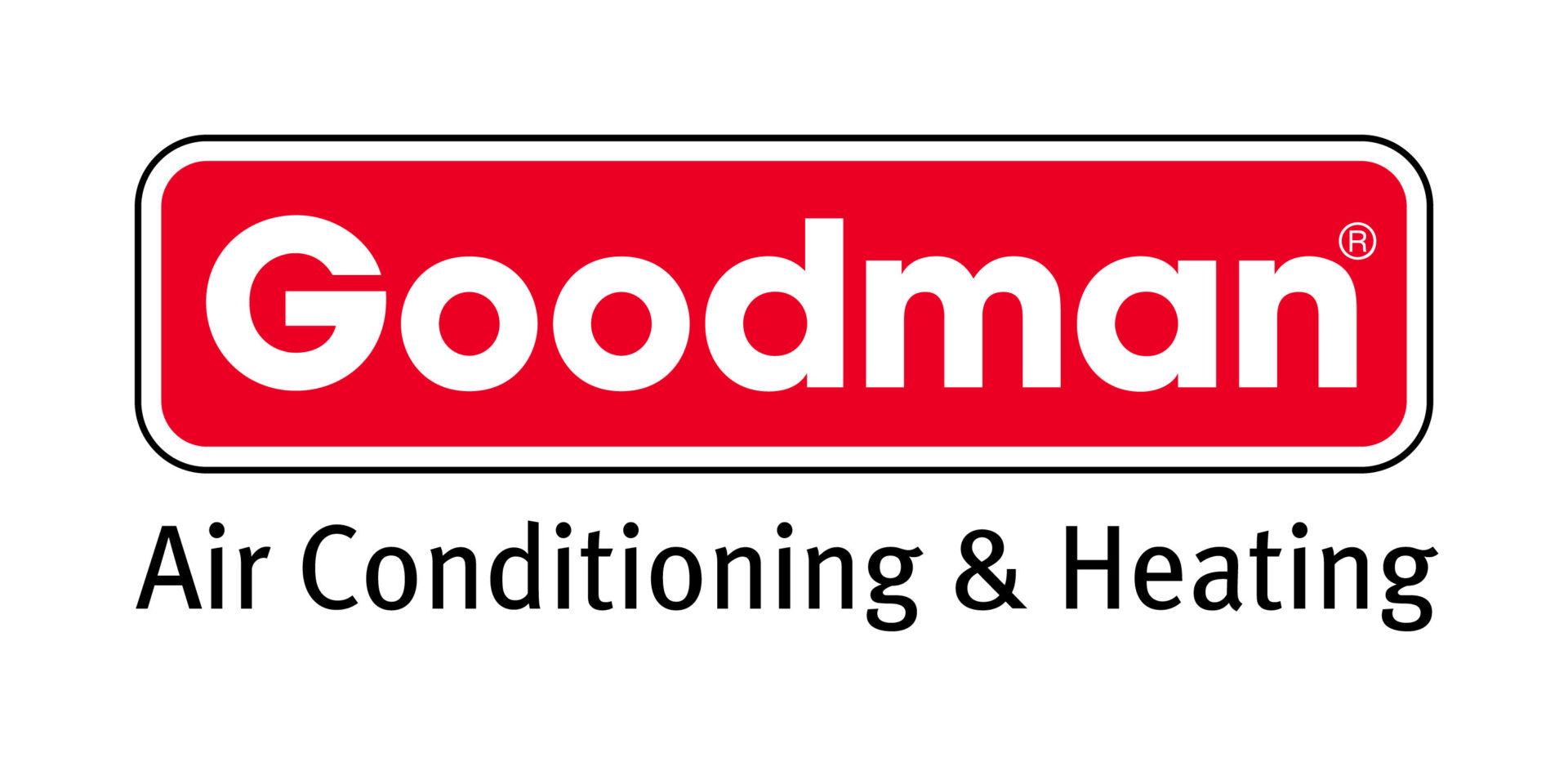 Logo of Goodman Heating & Air Conditioning with red and black text.